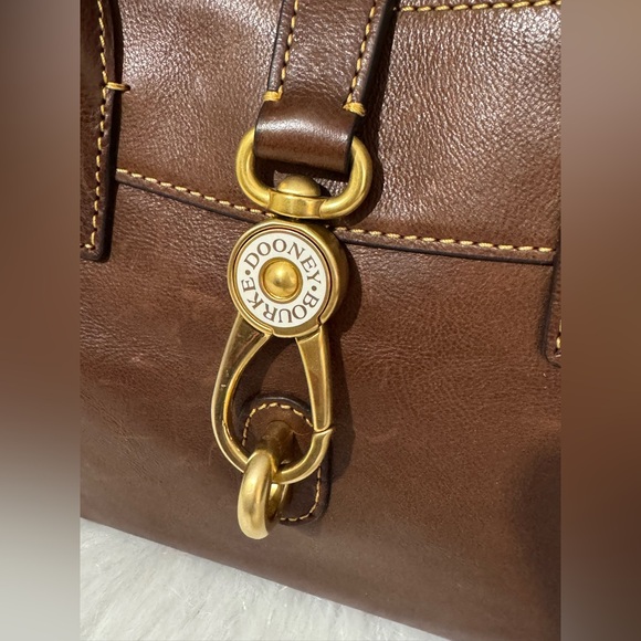 Dooney & Bourke Florentine Amelie Tote Leather Crossbody Satchel Chestnut EUC - Picture 2 of 16